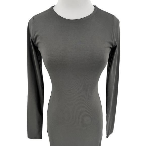 Naked Wardrobe Womens Extra Butter Long Sleeve Midi Dress Charcoal Gray Medium M - Picture 4 of 11